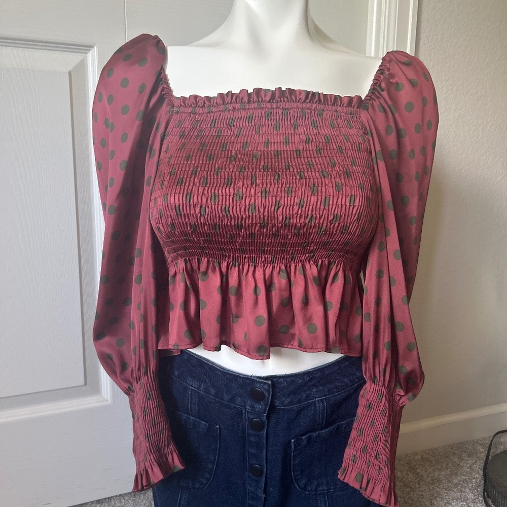 ZARA Women’s XS Long Sleeve Fitted Polyester Top